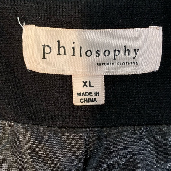 Philosophy black blazer with gold zipper accents, size XL - Picture 5 of 6